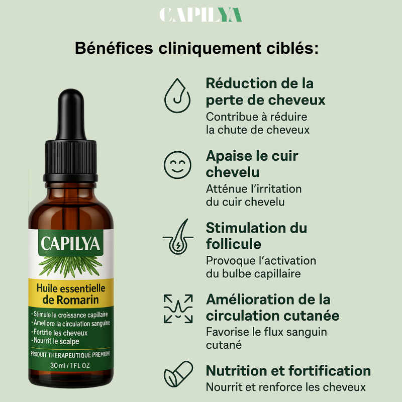 Huile essentielle de Romarin - Stimulant capillaire naturel - Booste la repousse des cheveux