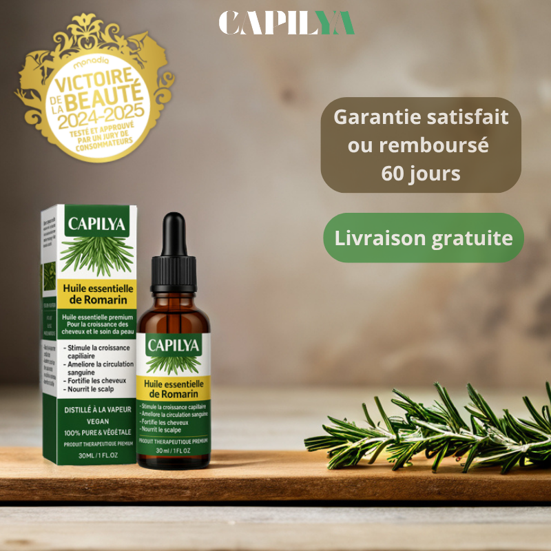 Huile essentielle de Romarin - Stimulant capillaire naturel - Booste la repousse des cheveux